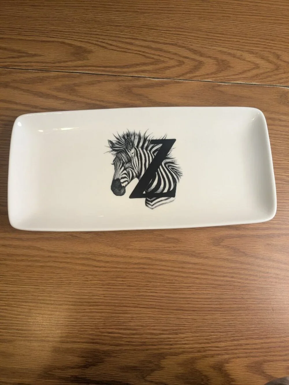 Williams Sonoma Z Zig Zag Zebra Ceramic Pottery dish Rory Sobner 13
